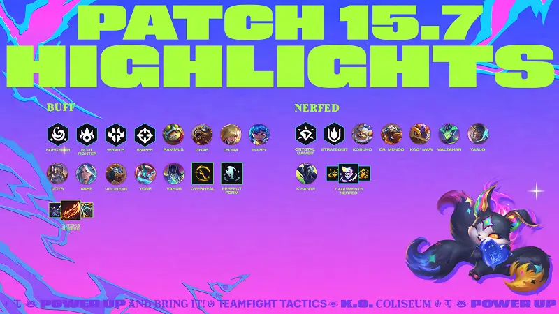 bản cập nhật DTCL 15.7 bản cập nhật DTCL 15.7