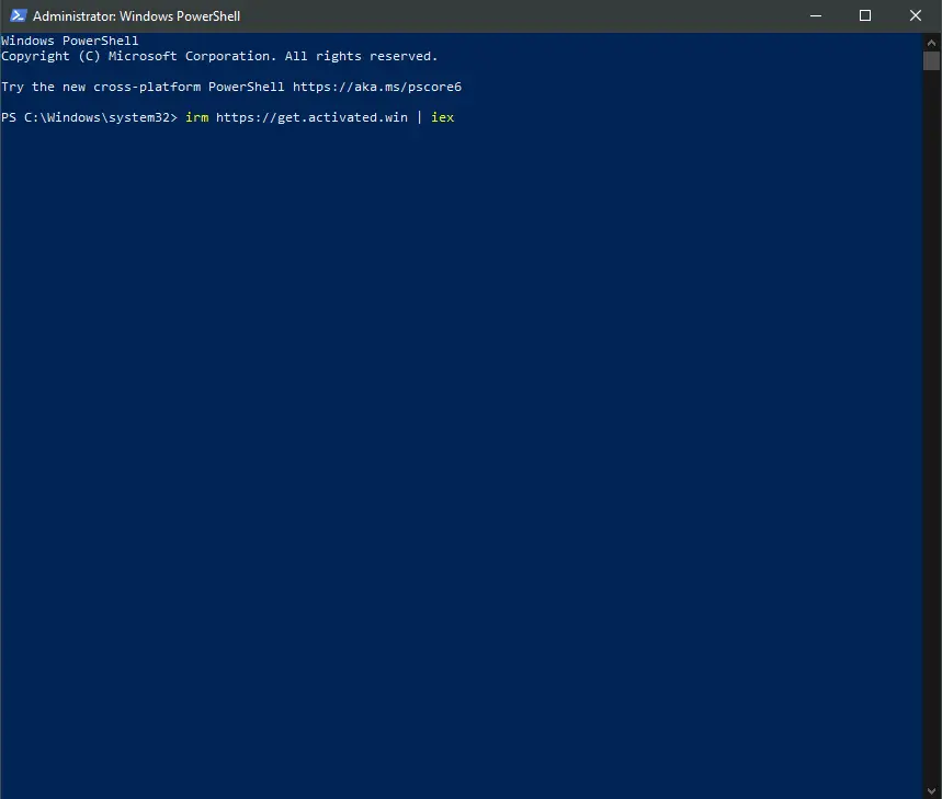 Nhập lệnh kích hoạt Windows Nhập lệnh irm activate windows miễn phí