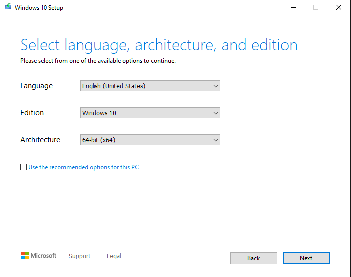 Cấu hình phiên bản Windows Chọn phiên bản Windows 10