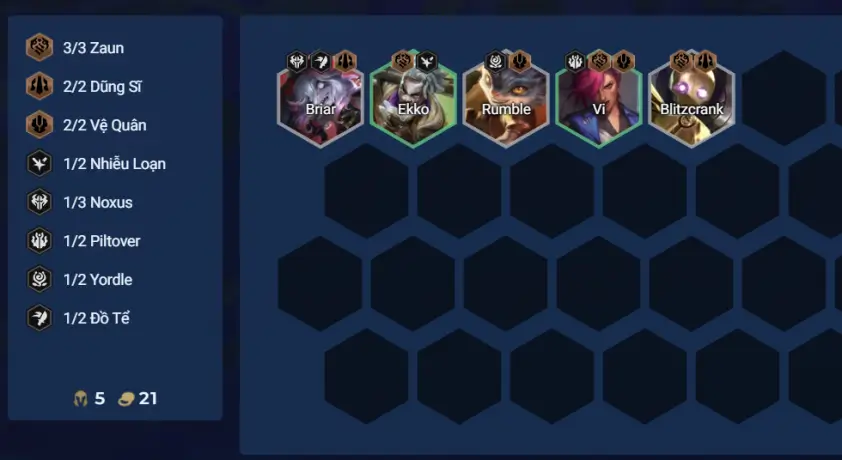 Zaun Early Game Đội hình Zaun đầu game