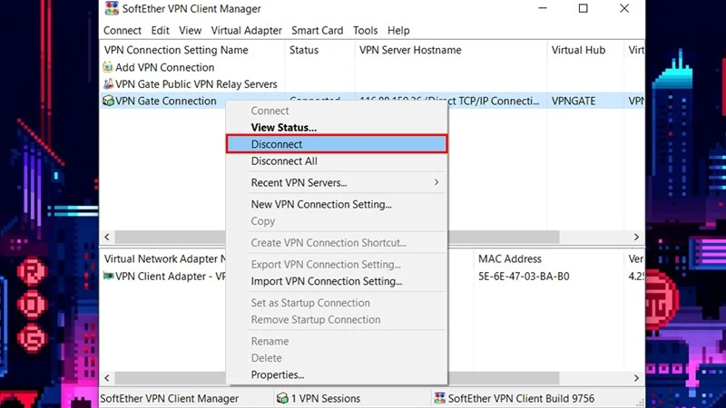 Ngắt kết nối VPN Tắt Fake IP