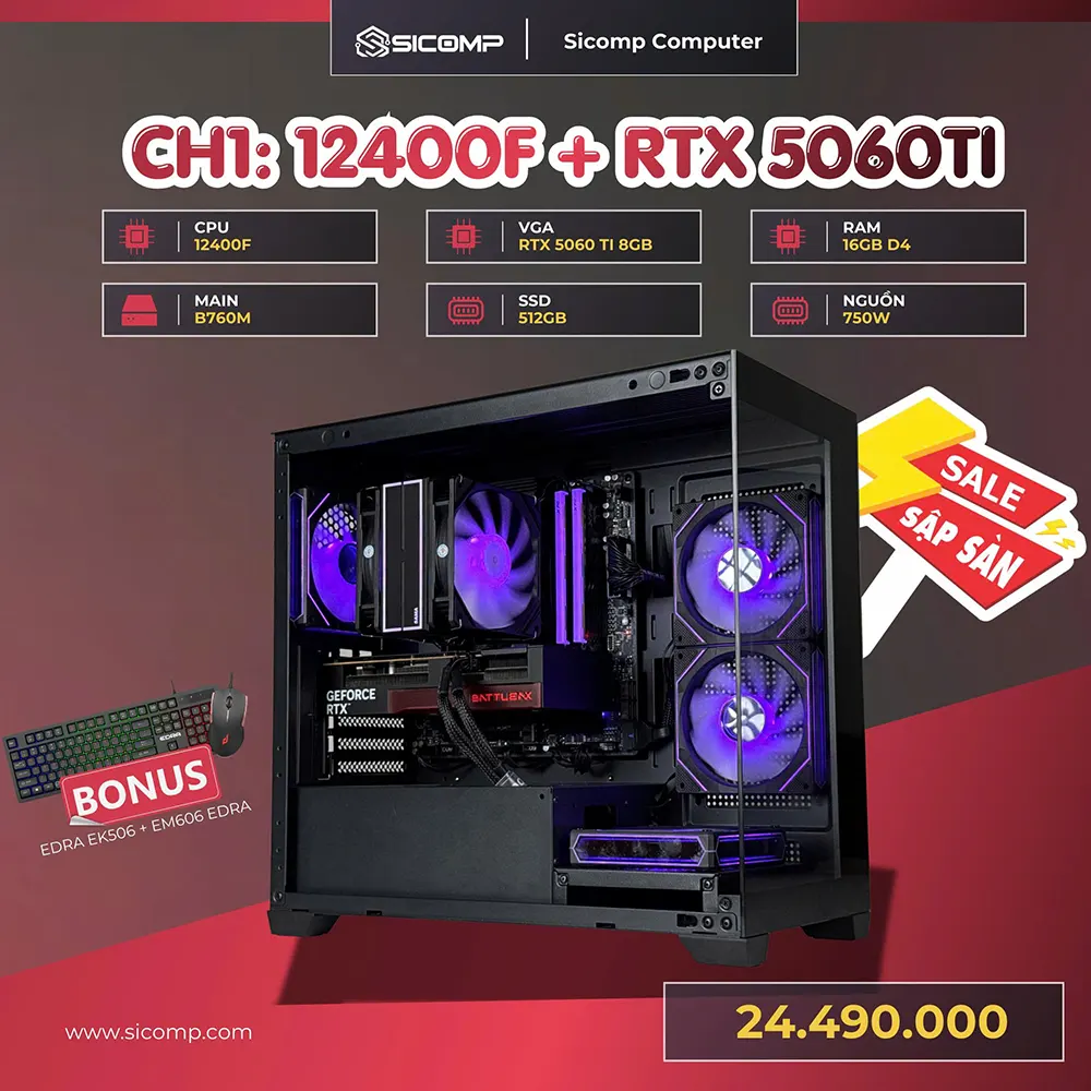 PC GAMING 12400F - RTX 5060TI