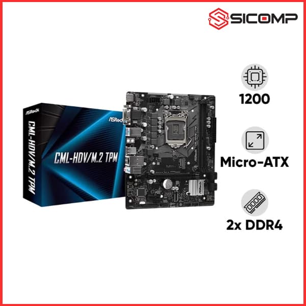 MAINBOARD ASROCK CML HDV M.2 TPM R2.0