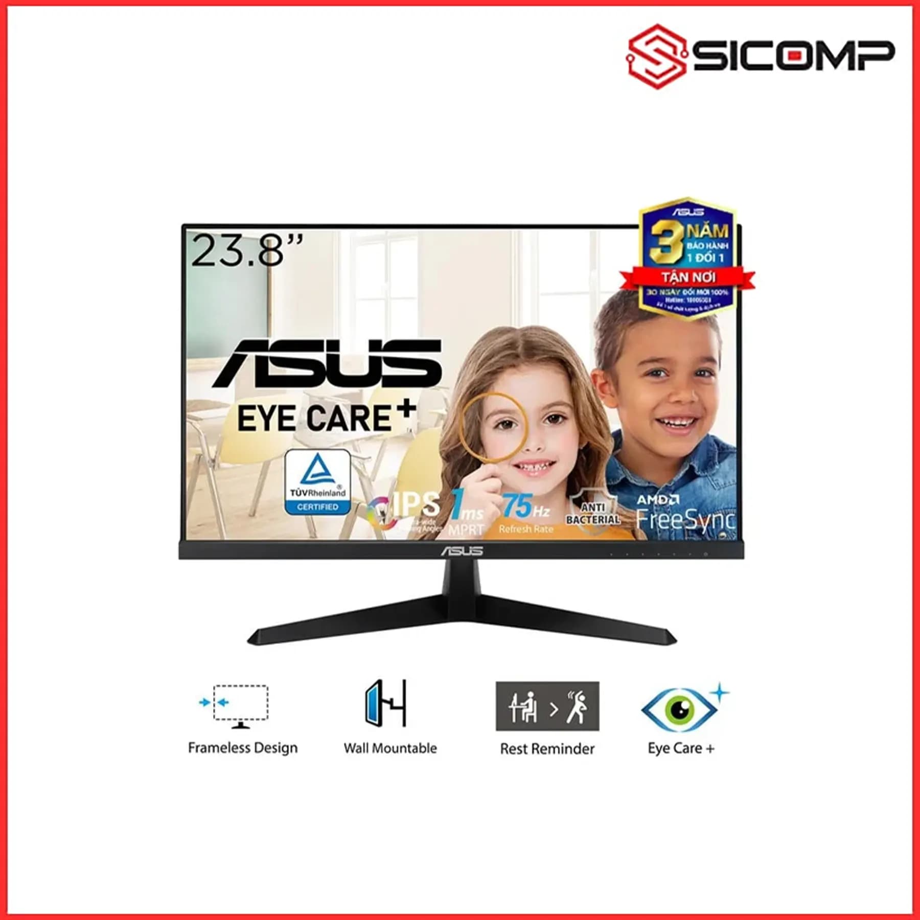 MÀN HÌNH ASUS VY249HE EYE CARE ( 23,8 INCH / FHD / IPS / 75HZ / 1MS)