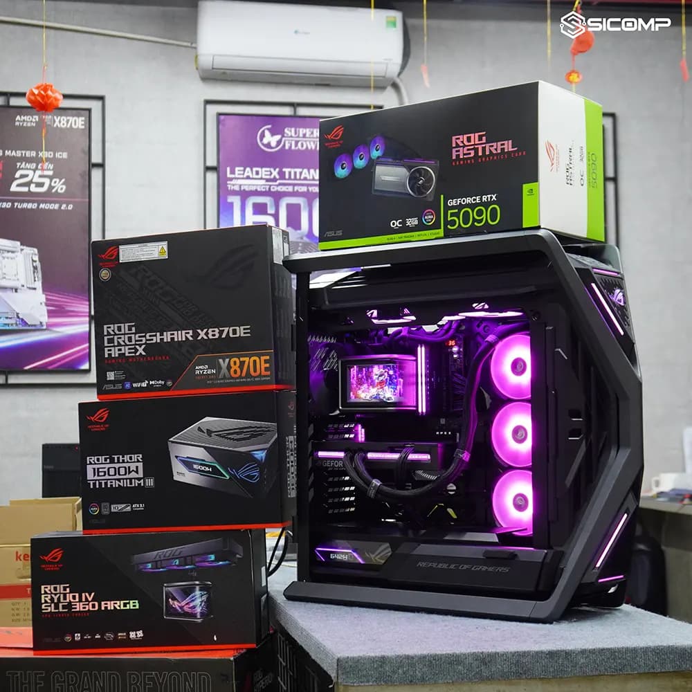 PCSC GAMING ROG LC (9950X3D / X870E / 64GB RAM / RTX 5090 / PSU 1600W)