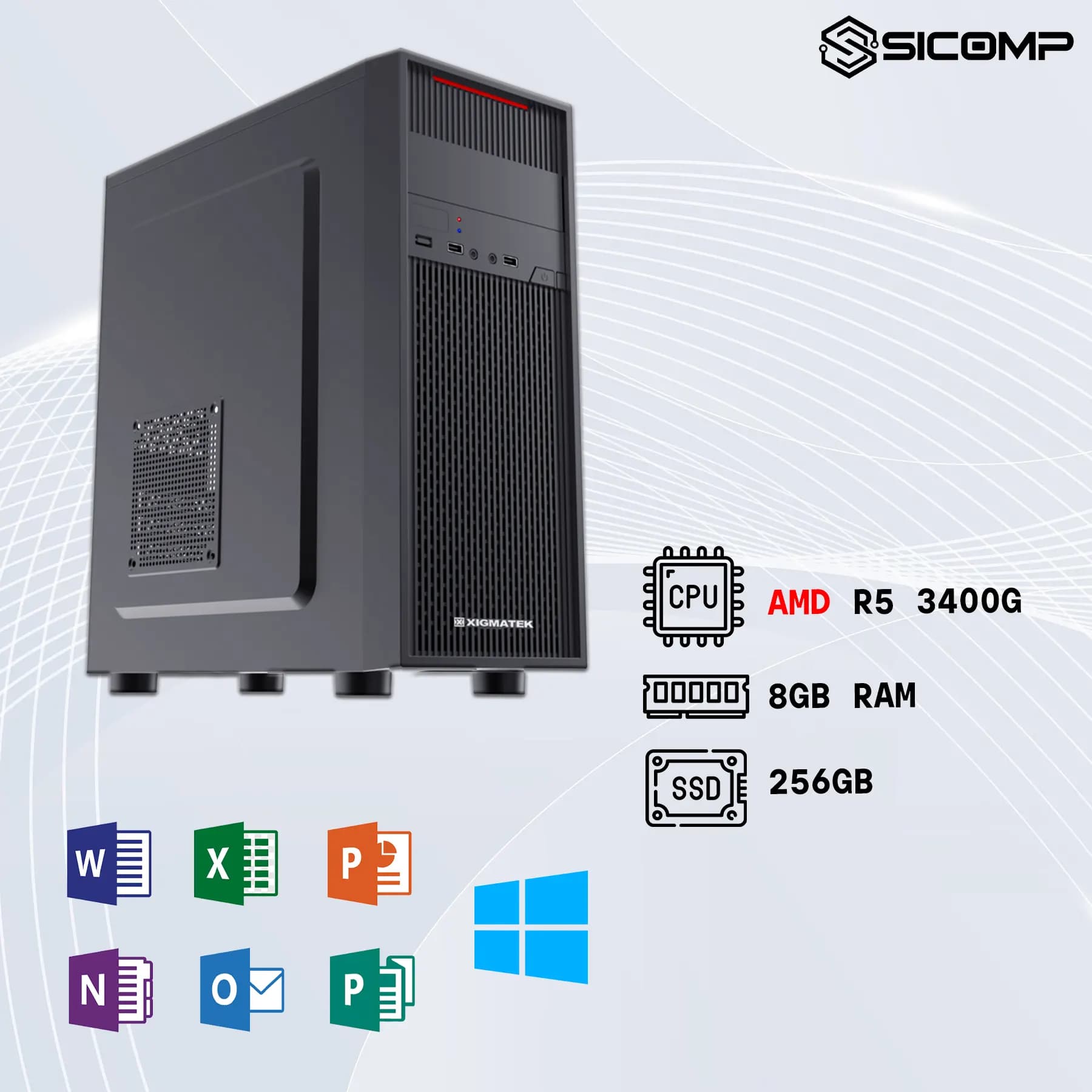 PC VĂN PHÒNG PCSC OFFICE 03 (3400G - 16GB - 256GB - 350W)