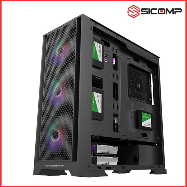 VỎ CASE KENOO ESPORT FM800 (ATX/ MÀU ĐEN)