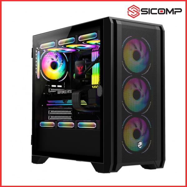 VỎ CASE VITRA TITAN R220 AIR E-ATX 3FAN ARGB (MÀU ĐEN)