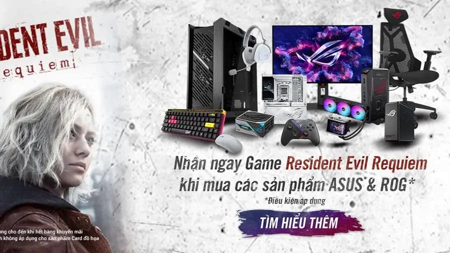 SĂN LINH KIỆN ASUS/ROG - HỐT TRỌN BOM TẤN "RESIDENT EVIL REQUIEM"