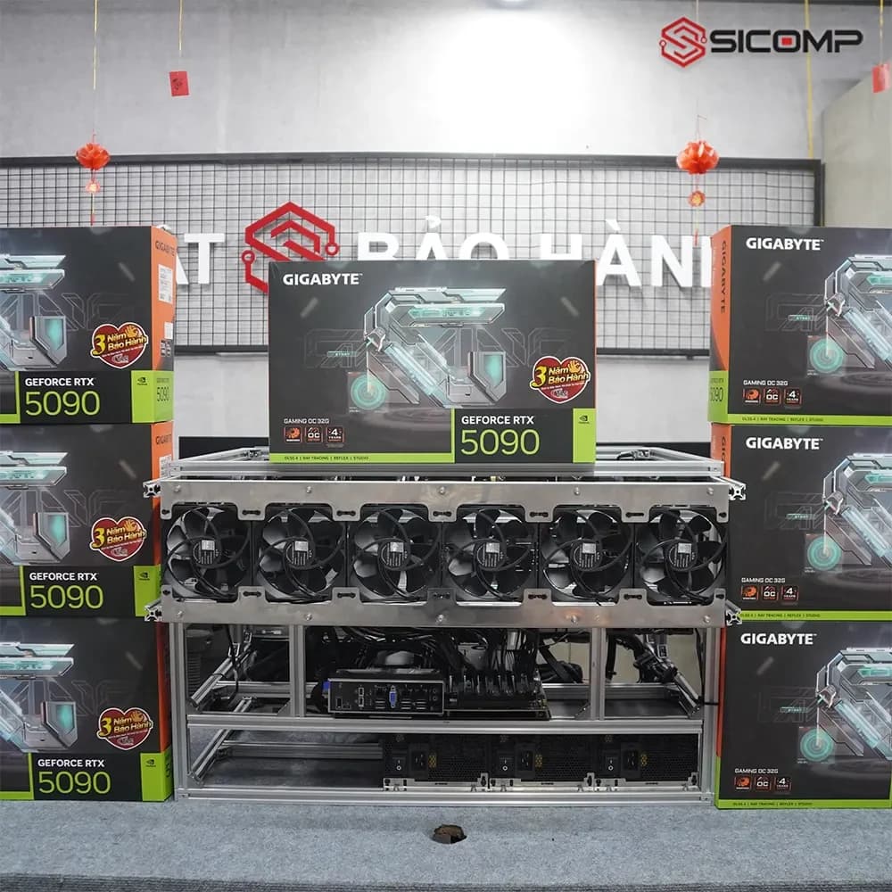 PCAI SICOMP PRO 9965WX / WRX90E-SAGE / 7 X RTX 5090 / 16TB SSD