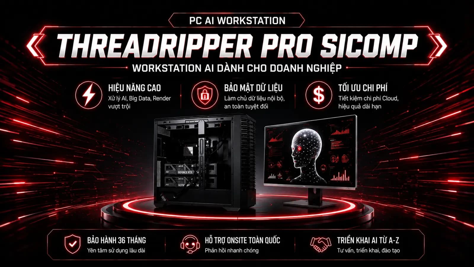 Banner khuyến mãi Sicomp Computer – PC AI, Workstation, Server