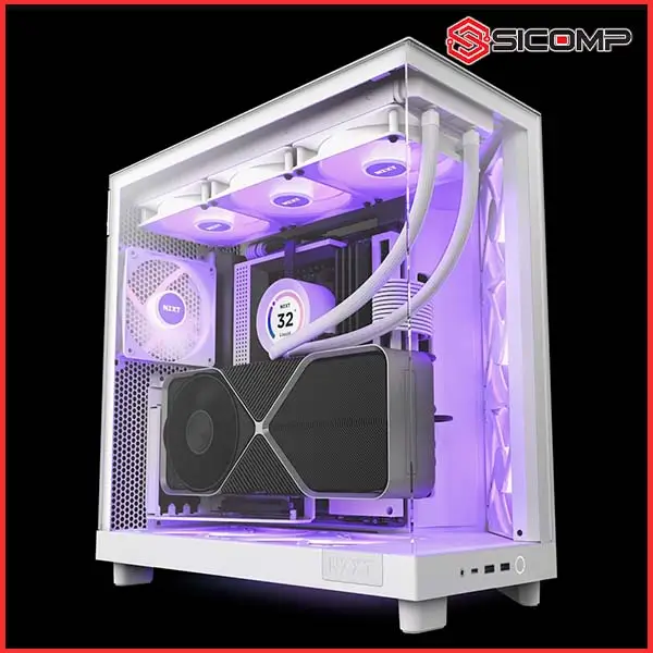 VỎ CASE NZXT H6 FLOW RGB ALL WHITE (ATX | MID TOWER | MÀU TRẮNG), Picture 1