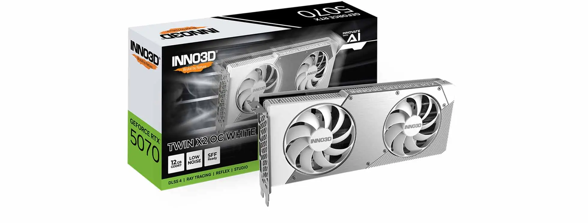 Card màn hình Inno3D GeForce RTX 5070 TWIN X2 OC White