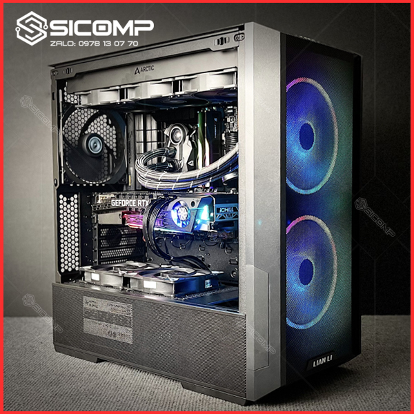 PC SICOMP (13600K | B760M WIFI | 32GB | 1TB | RTX 3080 10G | PSU 1200W)  - Full Black, Picture 3