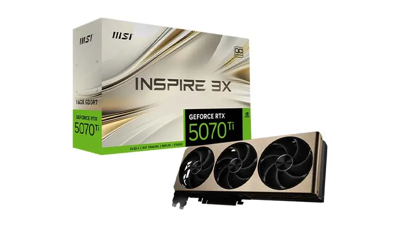 CARD MÀN HÌNH MSI GEFORCE RTX 5070Ti INSPIRE 3X OC PLUS