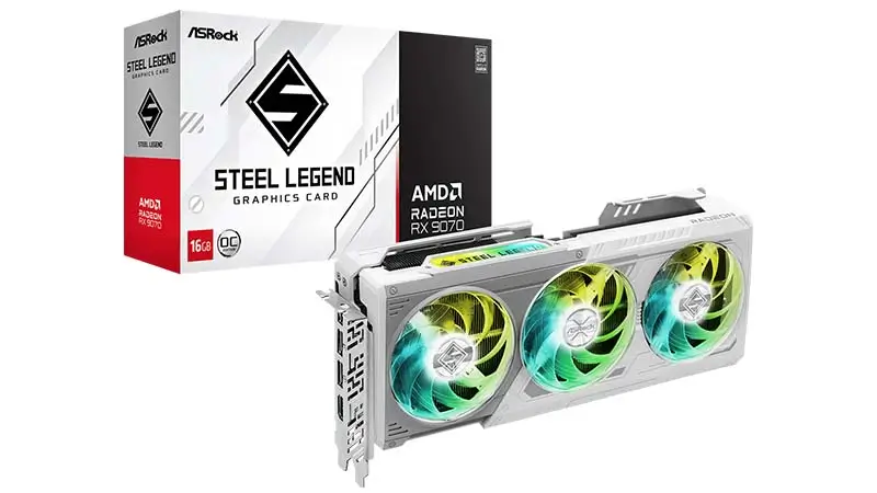 CARD MÀN HÌNH ASROCK STEEL LEGEND RX 9070 SL 16GO
