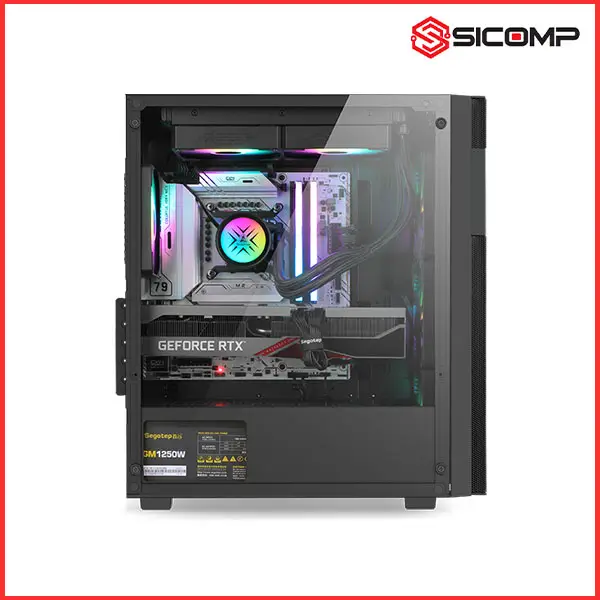 VỎ CASE SEGOTEP AXE 5 BLACK (M-ATX / MID TOWER / MÀU ĐEN / KÈM 4 FAN RGB), Picture 5