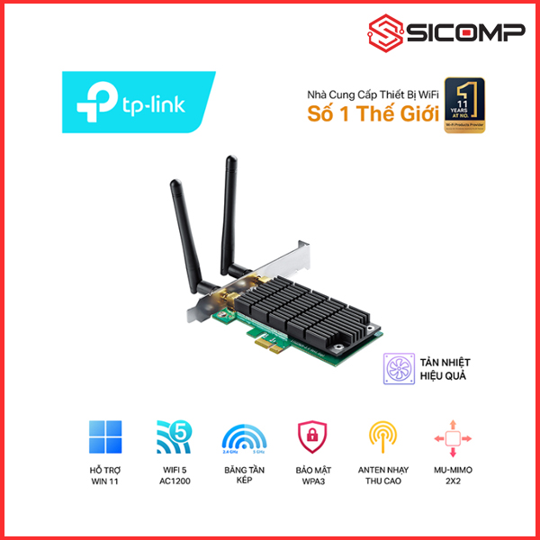 Picture of CARD MẠNG KHÔNG DÂY PCI EXPRESS TP-LINK ARCHER T4E WIRELESS AC1200MBPS