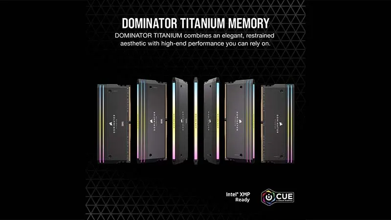 RAM DESKTOP CORSAIR DOMINATOR TITANIUM RGB BLACK HEATSPREADER 64GB (2x32GB) DDR5 6600MHZ (CMP64GX5M2X6600C32)