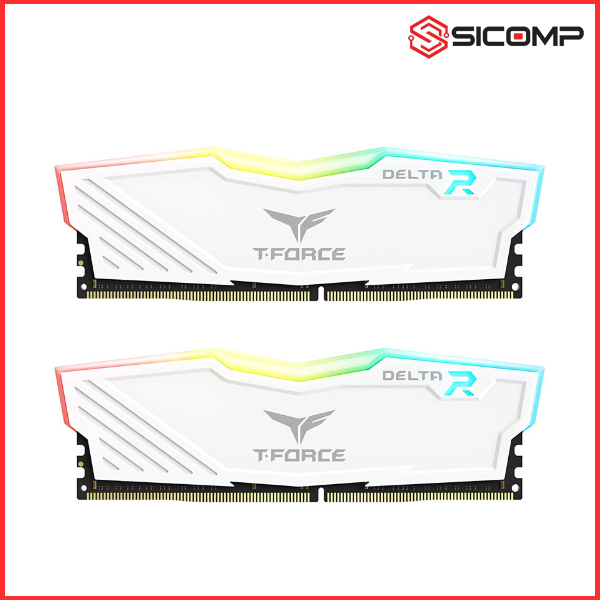 RAM DESKTOP TEAMGROUP DELTA RGB 16GB (2X8GB) DDR4 3200MHZ - trắng, Picture 1