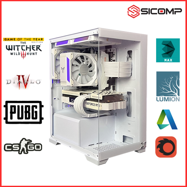 PC SICOMP (12400F | H610 | 16GB | 512GB | 3060 12GB) - SNOW WHITE, Picture 2