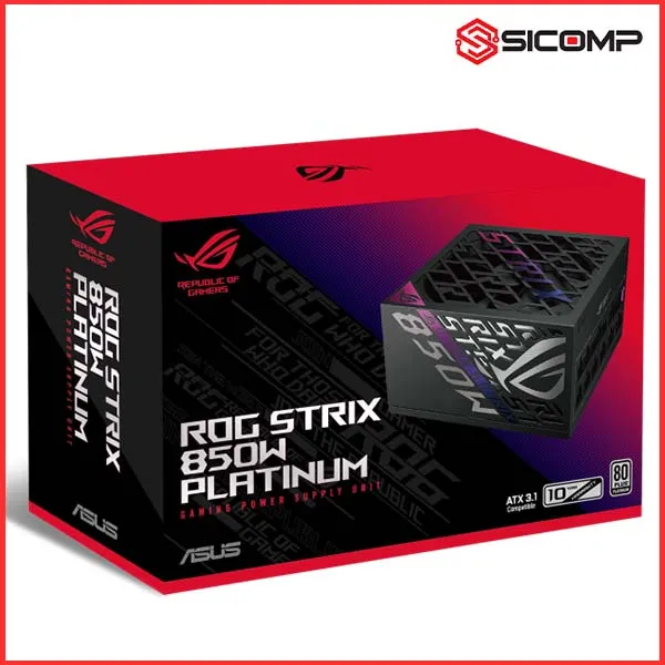 NGUỒN ASUS ROG STRIX GAMING 850P PLATINUM - 850W (MÀU ĐEN/80 PLUS PLATINUM / FULL MODULAR), Picture 2