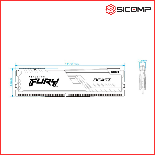 RAM DESKTOP KINGSTON FURY BEAST 32GB (2X16GB) DDR5 5600MHZ, Picture 2