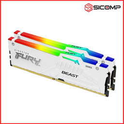 Picture of RAM DESKTOP KINGSTON FURY BEAST RGB WHITE 32GB (2X16GB) DDR5 5600MHZ