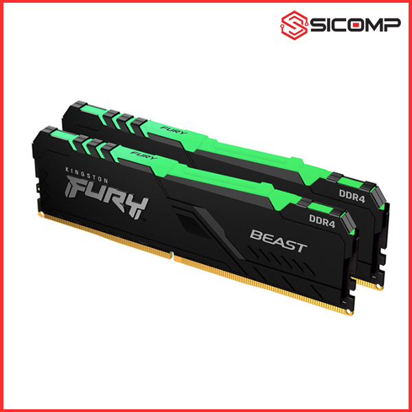 RAM DESKTOP KINGSTON FURY BEAST RGB 32GB (2X16GB) DDR4 3200MHZ, Picture 1