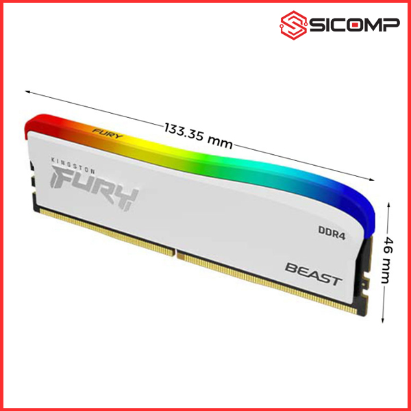 RAM DESKTOP KINGSTON FURY BEAST WHITE RGB 16GB (2X8GB) DDR4 3200MHZ, Picture 2