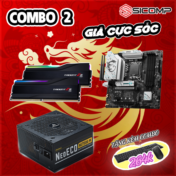 [KHUYẾN MÃI] COMBO 2 - B760M GAMING PLUS WIFI | 32GB RAM | 650W 80+ BRONZE, Picture 1