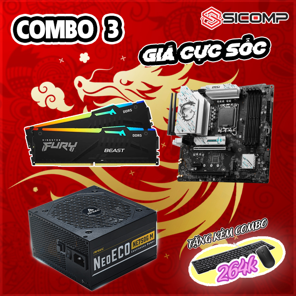 [KHUYẾN MÃI] COMBO 3 - B760M GAMING PLUS WIFI | 32GB RAM | 750W 80+ GOLD, Picture 1
