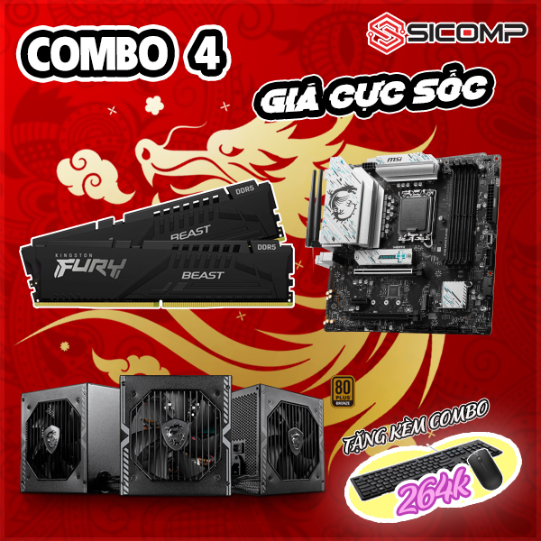 [KHUYẾN MÃI] COMBO 4 - B760M GAMING PLUS WIFI | 32GB RAM | 650W 80+ BRONZE, Picture 1