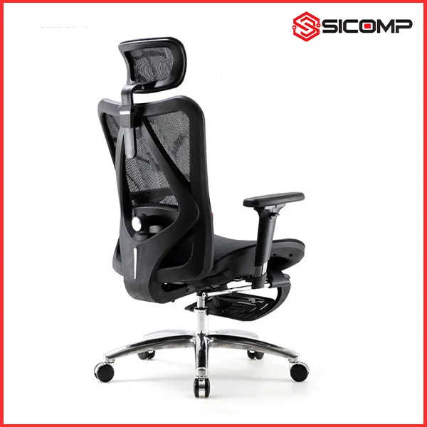 GHẾ CÔNG THÁI HỌC SIHOO M57B-N101 (KHUNG ĐEN, LƯỚI ĐEN), Picture 4