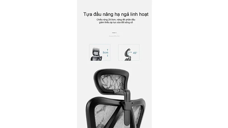 GHẾ CÔNG THÁI HỌC SIHOO M57B-N101 (KHUNG ĐEN, LƯỚI ĐEN)