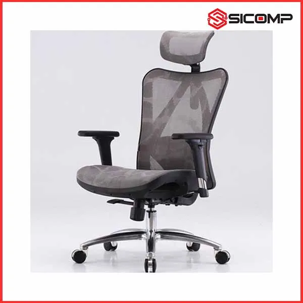 GHẾ CÔNG THÁI HỌC SIHOO M57-N102 BLACK FRAME GREY MESH (KHUNG ĐEN, LƯỚI XÁM), Picture 4