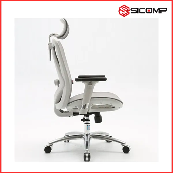 GHẾ CÔNG THÁI HỌC SIHOO M57-N103 GREY FRAME GREY MESH (KHUNG XÁM, LƯỚI XÁM), Picture 3