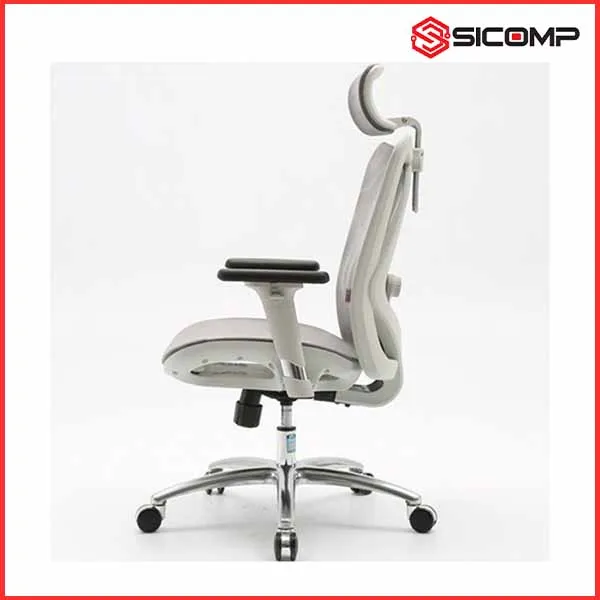 GHẾ CÔNG THÁI HỌC SIHOO M57-N103 GREY FRAME GREY MESH (KHUNG XÁM, LƯỚI XÁM), Picture 6