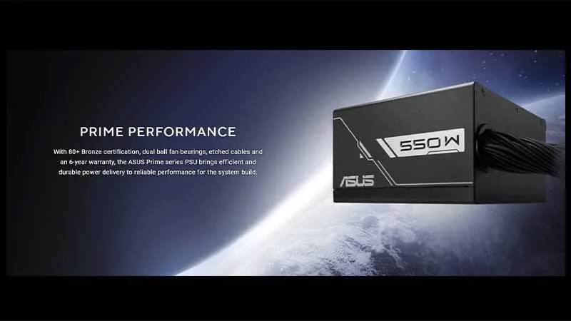 NGUỒN MÁY TÍNH ASUS PRIME GAMING 550W BRONZE -550B (80 PLUS BRONZE, MÀU ĐEN)