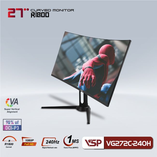 MÀN HÌNH VSP GAMING VG272C CONG (27 INCH | FHD | VA | 165HZ | 1MS | LOA), Picture 2