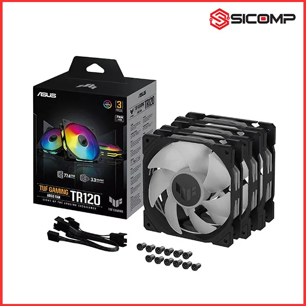 FAN TẢN NHIỆT ASUS TUF GAMING TR120 ARGB FAN - TRIPLE PACK (PACK 3 FAN ARGB 120MM), Picture 3