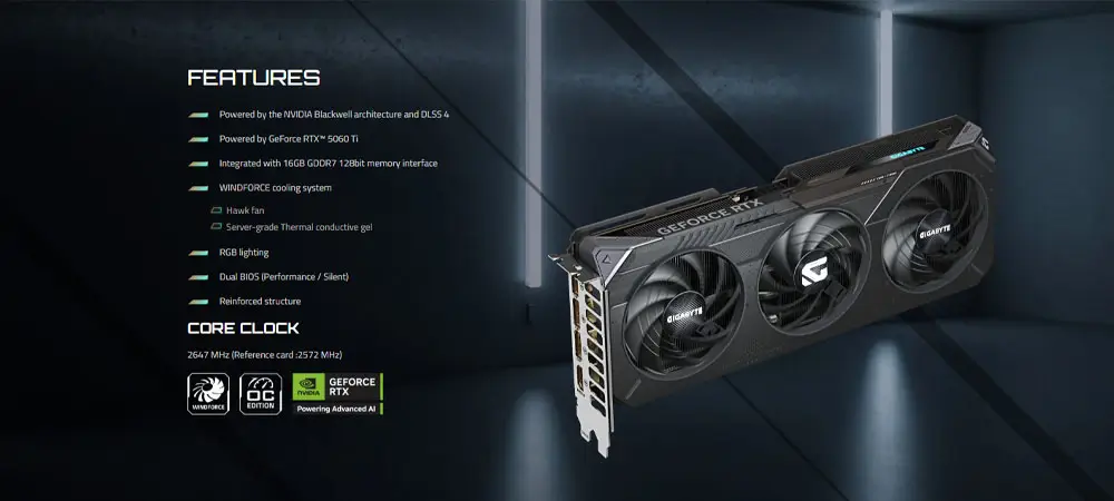 Gigabyte Geforce RTX 5060Ti Gaming OC Spec Gigabyte Geforce RTX 5060Ti Gaming OC Spec