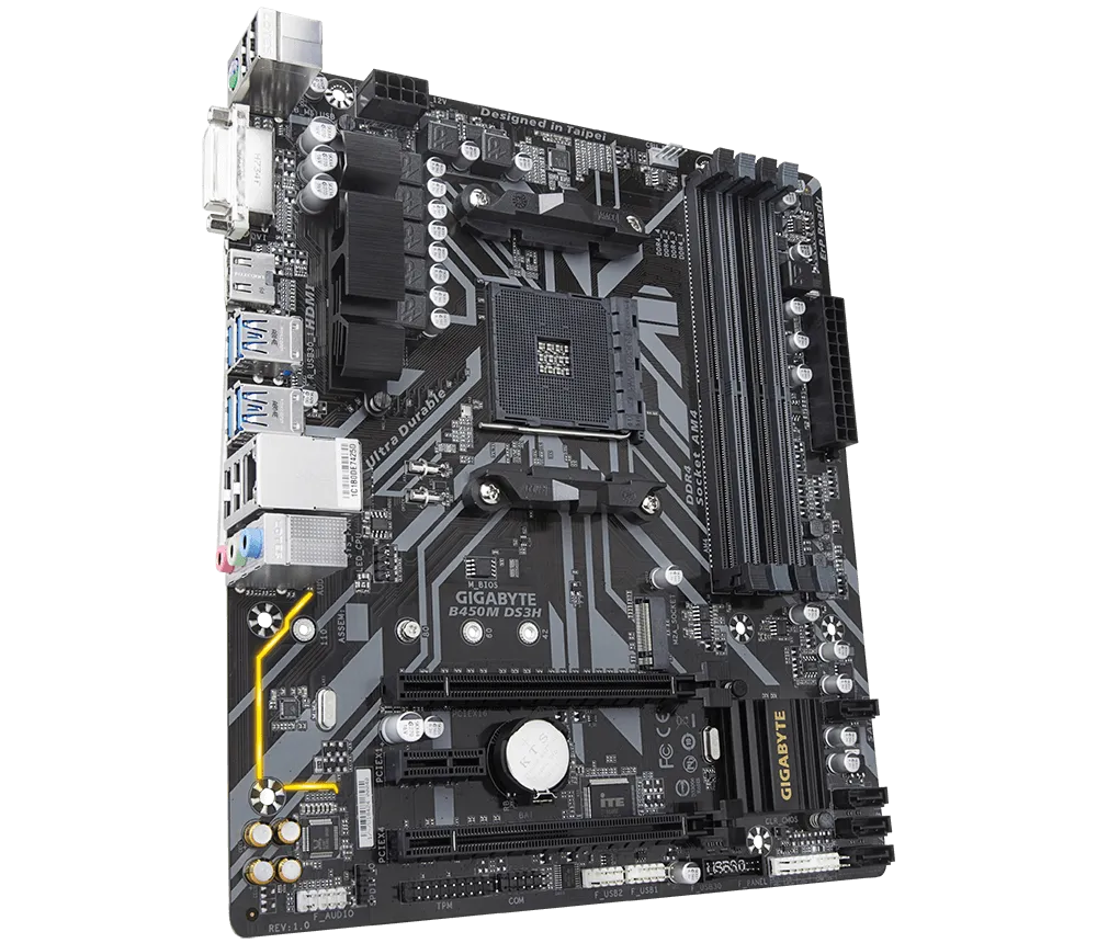 MAINBOARD GIGABYTE B450M DS3H V3, Picture 2