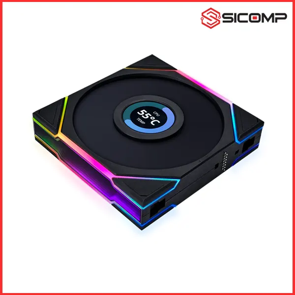 Fan Case LIAN LI UNI FAN TL WIRELESS LCD 120 - BLACK (BỘ 3 CÁI KÈM HUB USB) - NGƯỢC/ XUÔI, Picture 3
