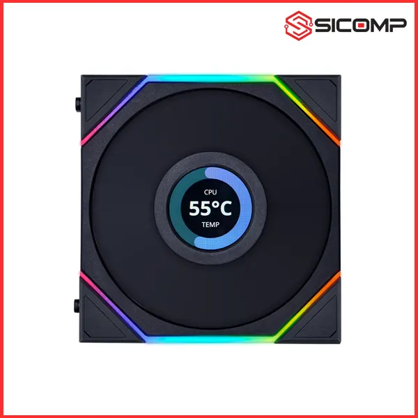 Fan Case LIAN LI UNI FAN TL WIRELESS LCD 120 - BLACK (BỘ 3 CÁI KÈM HUB USB) - NGƯỢC/ XUÔI, Picture 4