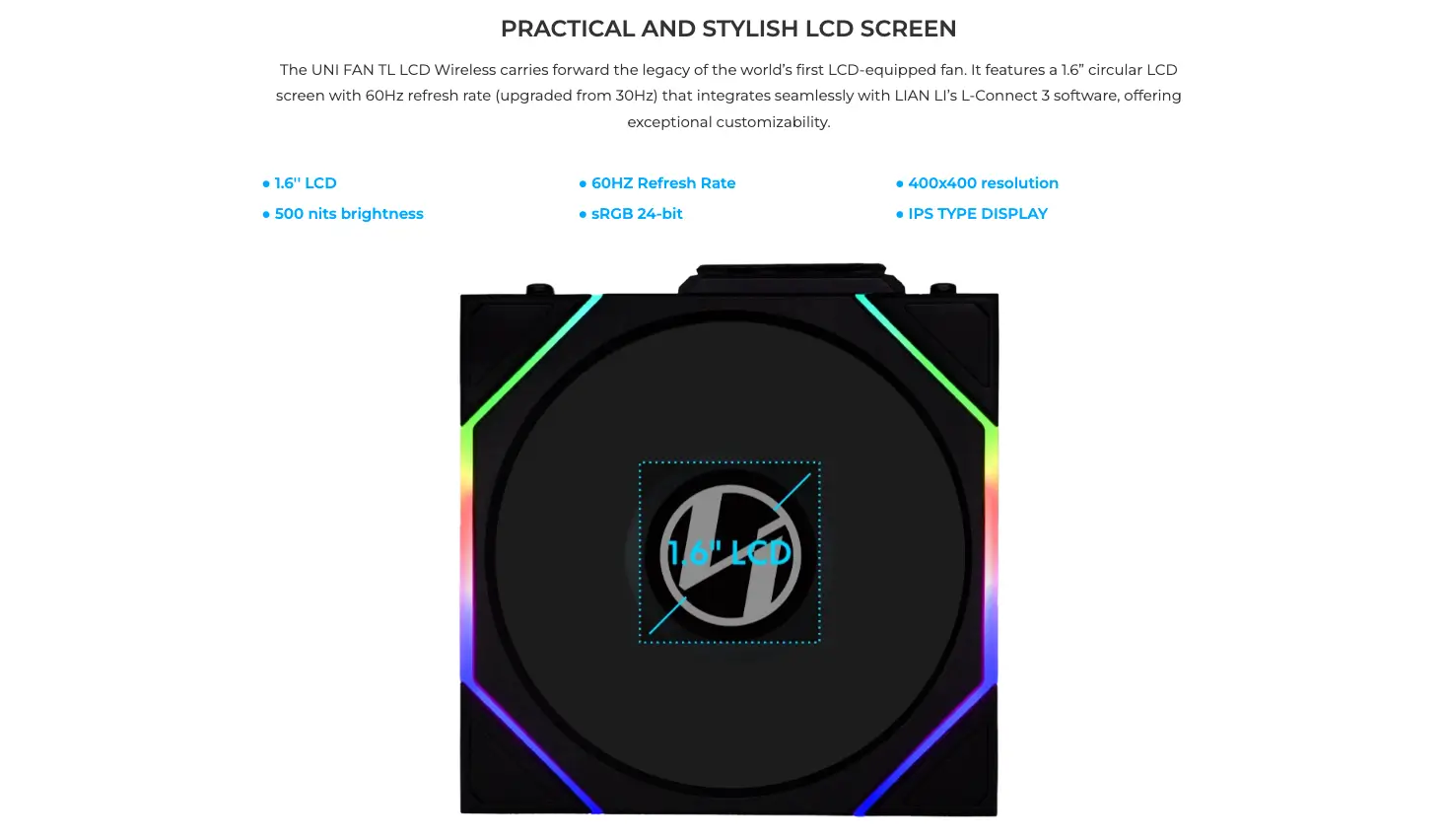 Fan case Lian Li Uni fan TL wireless White Fan case Lian Li Uni fan TL wireless White