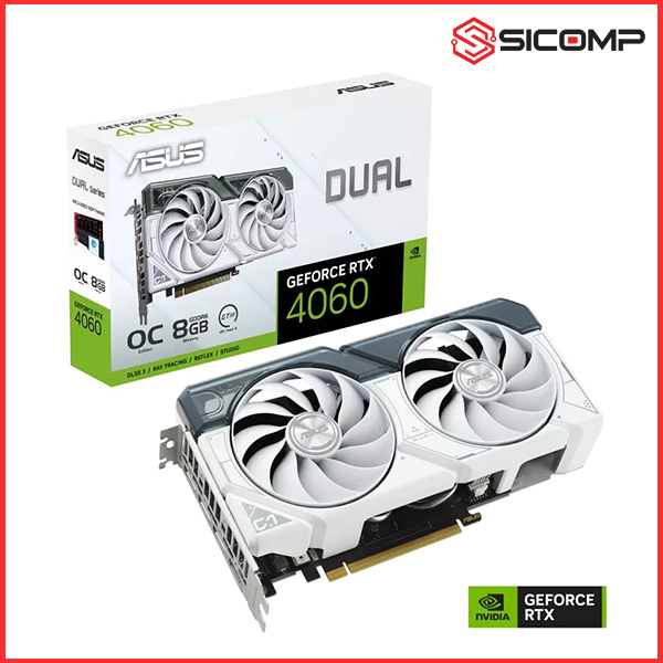 CARD MÀN HÌNH ASUS DUAL GEFORCE RTX 4060 WHITE EVO OC EDITION 8GB GDDR6, Picture 1