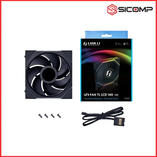 LIAN LI UNI FAN TL WIRELESS LCD 140 REVERSE BLACK / WHITE, Picture 1