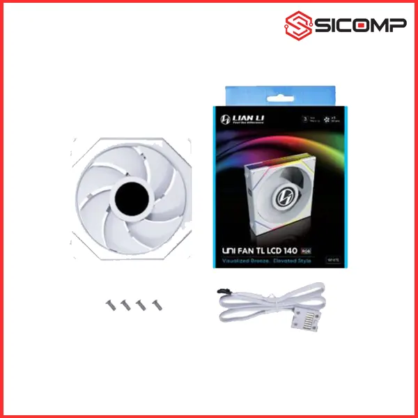 LIAN LI UNI FAN TL WIRELESS LCD 140 REVERSE BLACK / WHITE, Picture 2