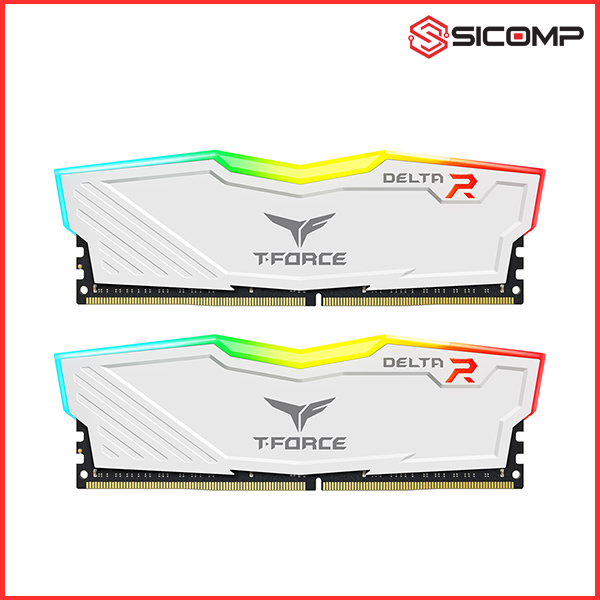 RAM DESKTOP TEAMGROUP T-FORCE DELTA RGB 32GB (2x16GB) DDR4 3200MHZ - TRẮNG, Picture 1